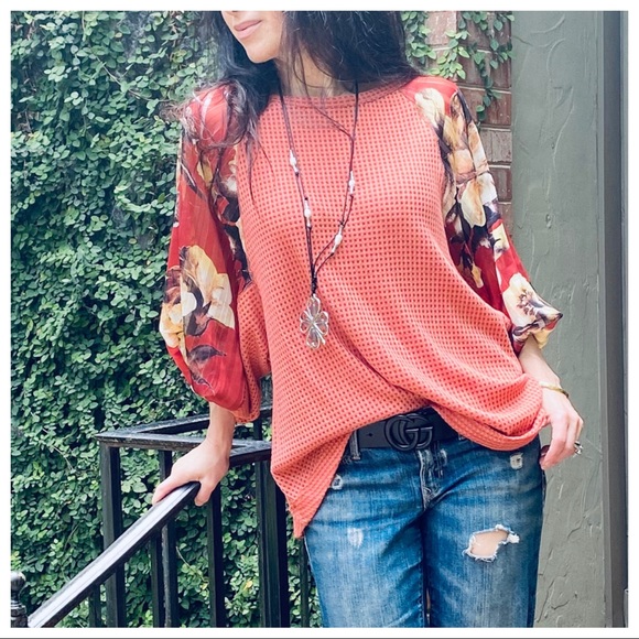 Solid waffle knit mix and matched boxy chic top - Picture 8 of 8